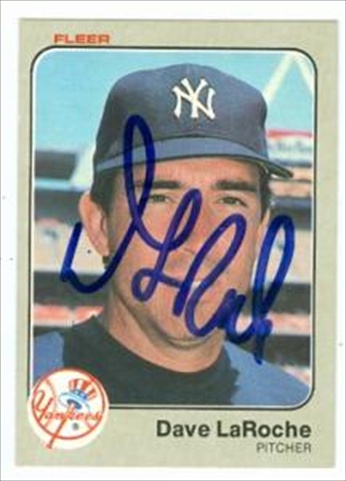 Autograph Warehouse 42159 Dave Laroche Autographed Baseball Card New York Yankees 1983 Fleer No. 384