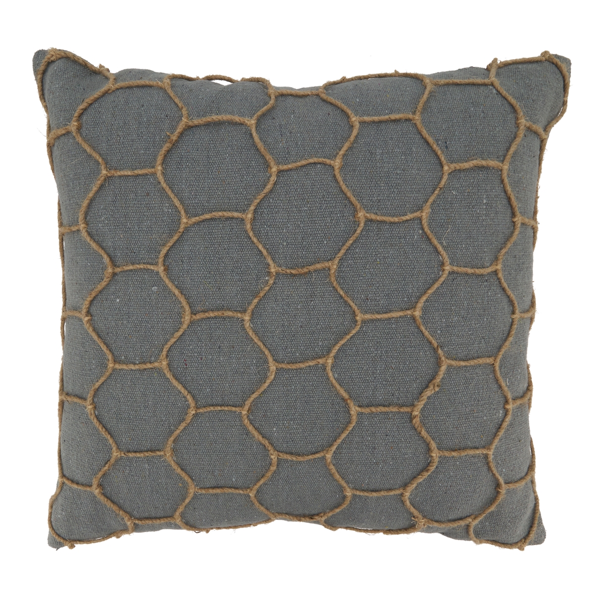 SARO LIFESTYLE 550.GY18SC 18 in. Dori Embroidered Square Pillow Cover, Grey