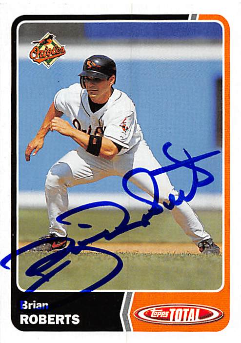 Autograph 179000 Baltimore Orioles Ft 2003 Topps Total No. 146 Brian Roberts Autographed Baseball Card