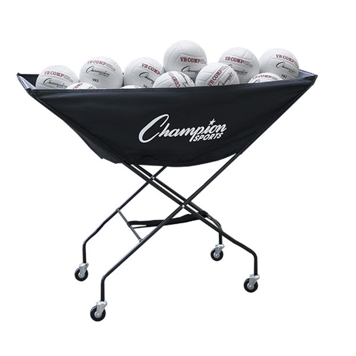 Champion Sports VCPRO Collapsible Volleyball Cart, Black