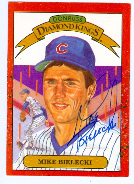 Autograph Warehouse 62376 Mike Bielecki Autographed Baseball Card Chicago Cubs 1990 Donruss Diamond Kings No. 9