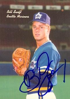 Autograph Warehouse 82224 Bill Swift Autographed Baseball Card Seattle Mariners Mothers Cookies No .16
