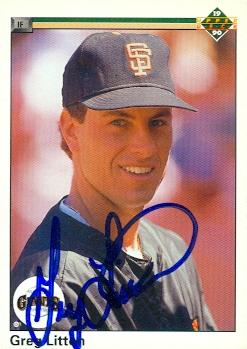 Autograph Warehouse 76939 Greg Litton Autographed Baseball Card San Francisco Giants 1990 Upper Deck No .677