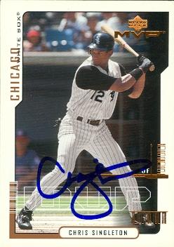Autograph Warehouse 70405 Chris Singleton Autographed Baseball Card Chicago White Sox 2000 Upper Deck Mvp No. 209