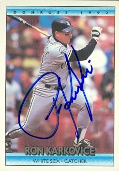Autograph Warehouse 69912 Ron Karkovice Autographed Baseball Card Chicago White Sox 1992 Donruss No. 374