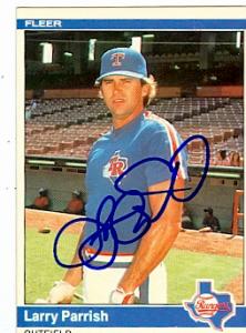 Autograph Warehouse 51358 Larry Parrish Autographed Baseball Card Texas Rangers 1984 Fleer No .424