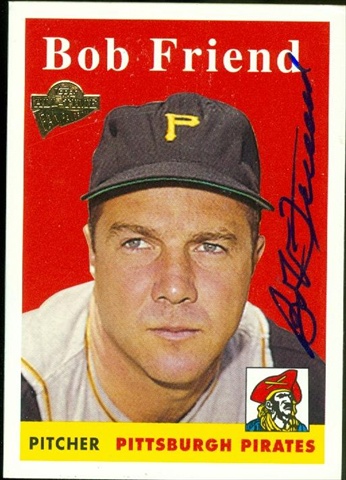 Autograph Warehouse 46590 Bob Friend Autographed Baseball Card Pittsburgh Pirates 2003 Topps All Time Fan Favorites No .6