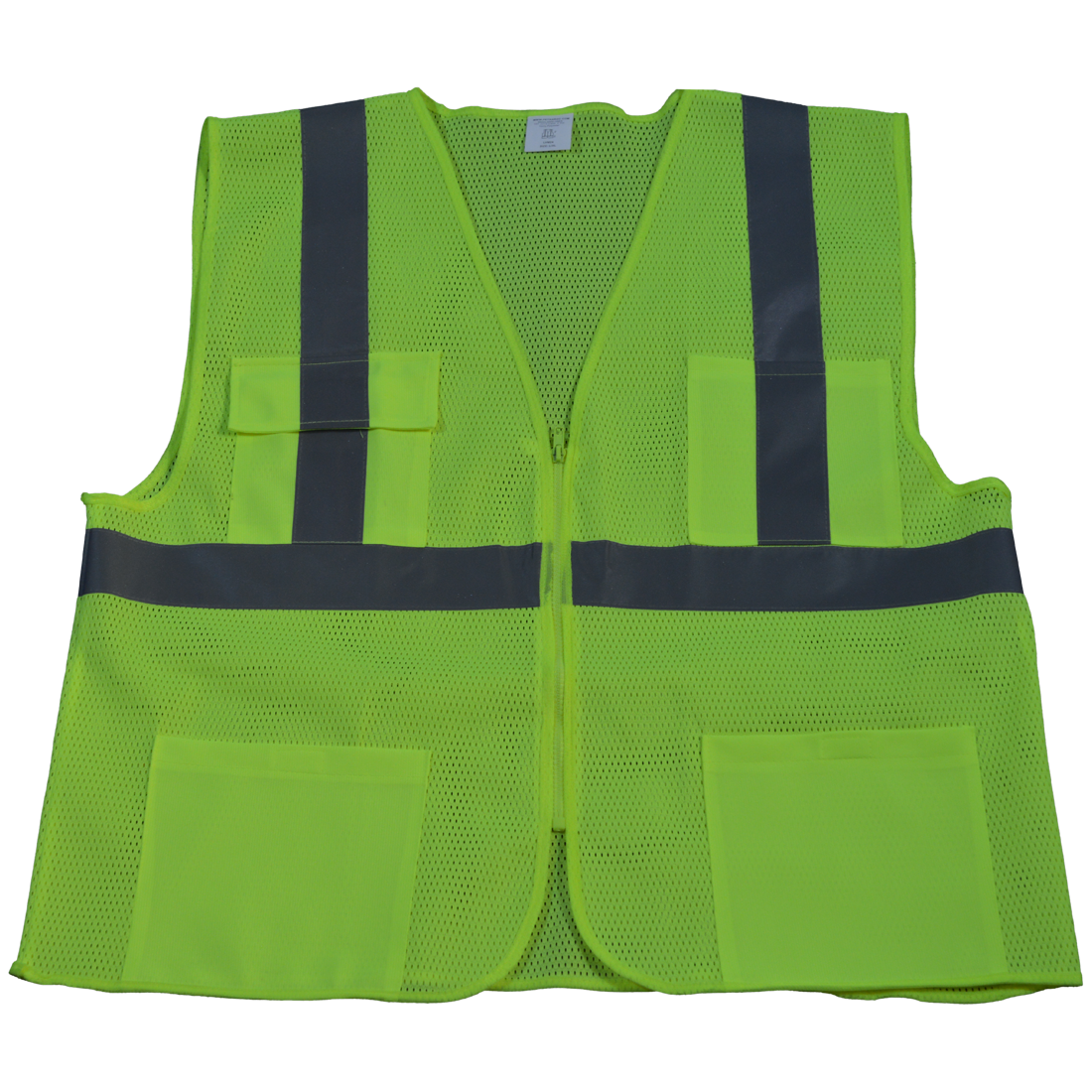Petra Roc LVM24-4X-5X Safety Vest Ansi Class 2 All Mesh 4-Pocket, Lime - 4X & 5X