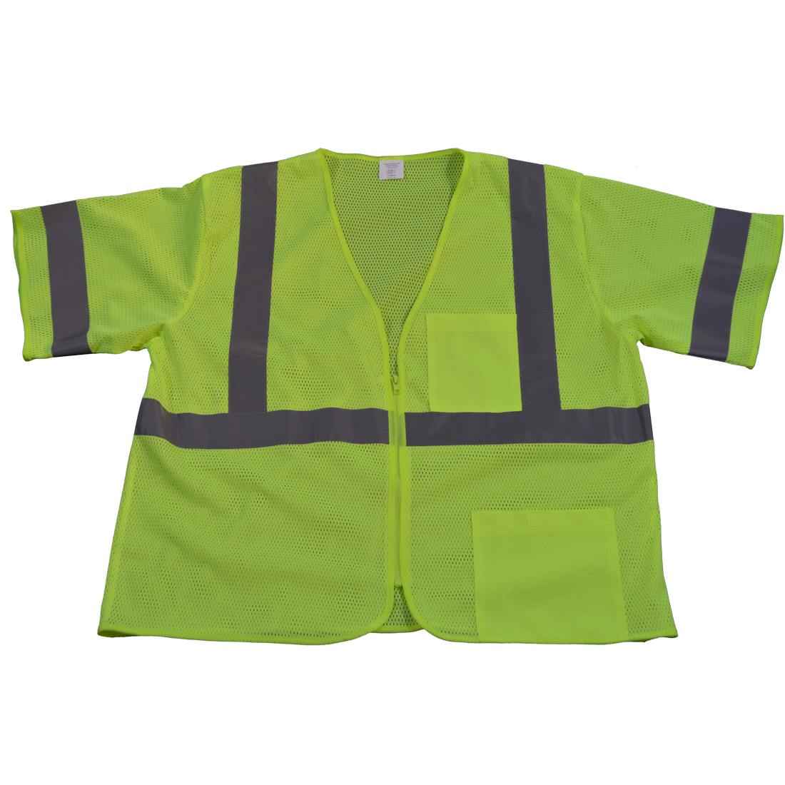 Petra Roc LVM3-Z-L-XL Safety Vest Ansi-Isea Class 3 Lime Mesh Zipper Closure 2 Pockets, Large & Extra Large