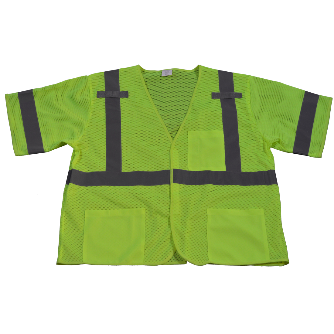 Petra Roc LVM3-2X-3X Safety Vest Ansi-Isea Class 3 Mesh Lime Cloth Hook & Eye Closure, 2X & 3X
