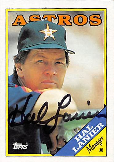 Autograph 122668 Houston Astros 1988 Topps No. 684 Hal Lanier Autographed Baseball Card