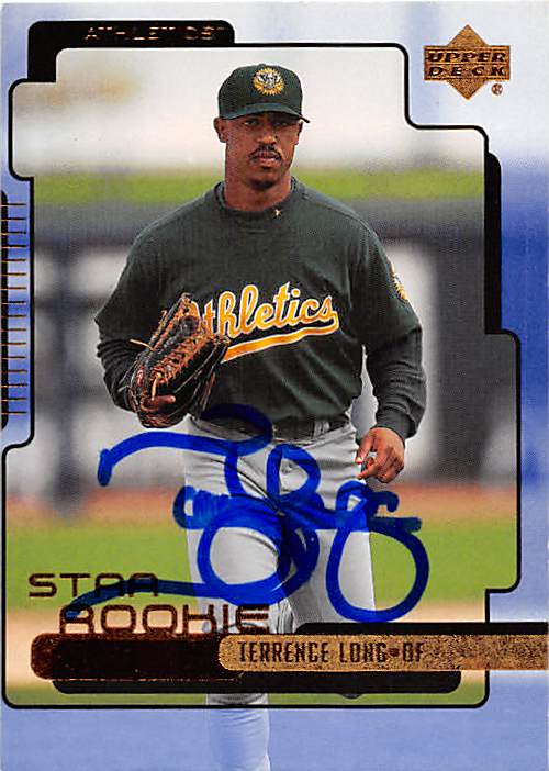 Autograph 121705 Oakland Athletics 2000 Upper Deck Star Rookie No. 274 Terrence Long Autographed Baseball Card