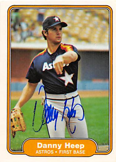 Autograph 122503 Houston Astros 1982 Fleer No. 217 Danny Heep Autographed Baseball Card