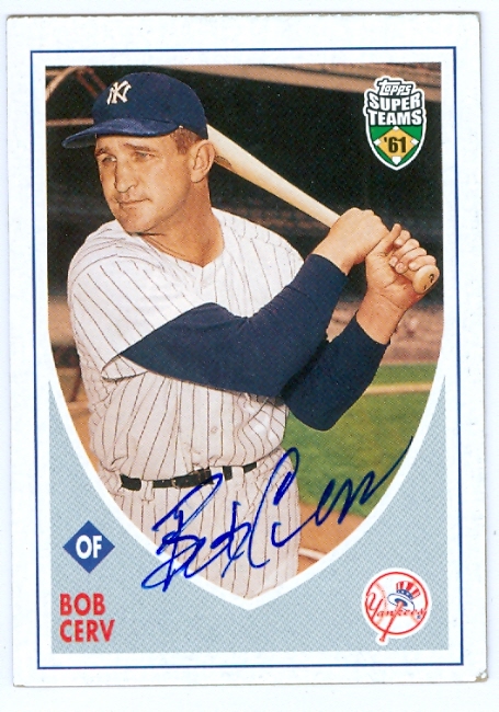 Autograph Warehouse 43773 Bob Cerv Autographed Baseball Card New York Yankees 2002 Topps Super Teams No .64 1961 Yankees