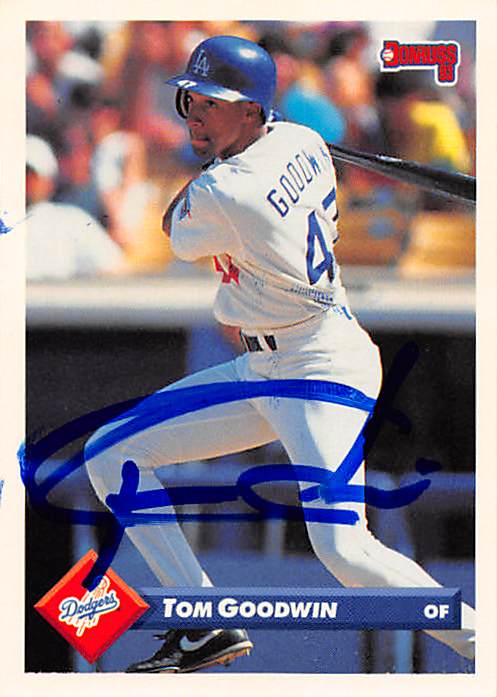 Autograph 126220 Los Angeles Dodgers 1993 Donruss No. 640 Tom Goodwin Autographed Baseball Card