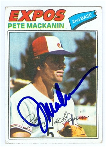 Autograph Warehouse 39072 Pete Mackanin Autographed Baseball Card Montreal Expos 1977 Topps No. 156