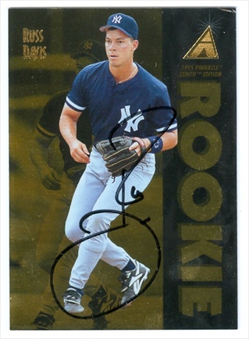 Autograph Warehouse 41495 Russ Davis Autographed Baseball Card New York Yankees 1995 Pinnacle Zenith No. 132