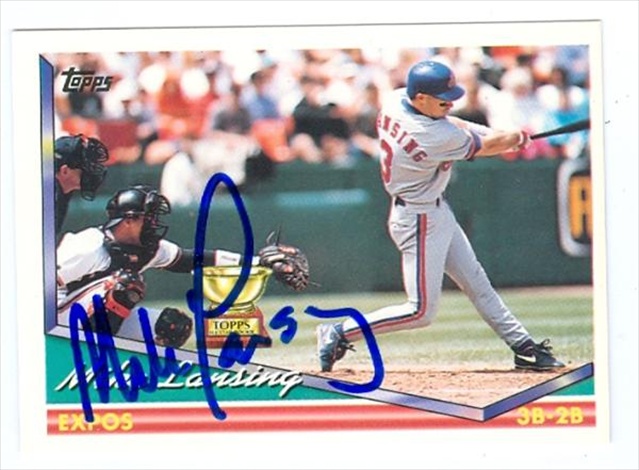 Autograph Warehouse 39032 Mike Lansing Autographed Baseball Card Montreal Expos 1994 Topps No. 287