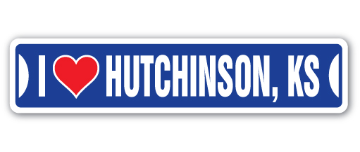 SignMission SSIL-Hutchinson Ks Street Sign - I Love Hutchinson, Kansas
