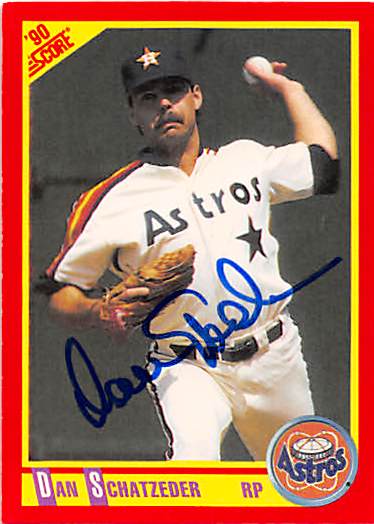 Autograph 122742 Houston Astros 1990 Score No. 418 Dan Schatzeder Autographed Baseball Card