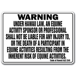 SignMission WS-P-1218-Hawaii Hawaii Equine Sign