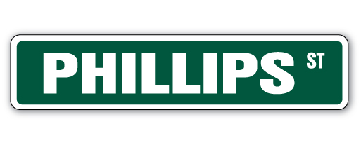 SignMission SS-Phillips 4 x 18 in. Childrens Name Room Street Sign - Phillips