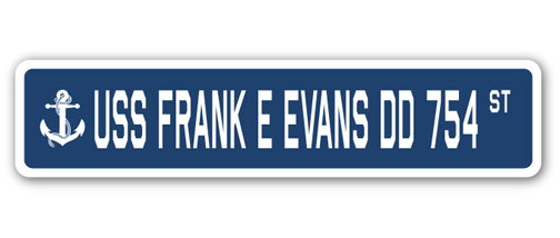 SignMission SSN-Frank E Evans Dd 754 4 x 18 in. A-16 Street Sign - USS Frank E Evans DD 754