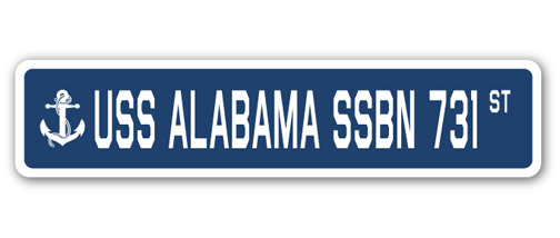 SignMission SSN-Alabama Ssbn 731 4 x 18 in. A-16 Street Sign - USS Alabama SSBN 731
