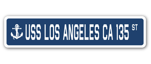 SignMission SSN-Los Angeles Ca 135 4 x 18 in. A-16 Street Sign - USS Los Angeles CA 135