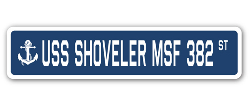 SignMission SSN-Shoveler Msf 382 4 x 18 in. A-16 Street Sign - USS Shoveler MSF 382