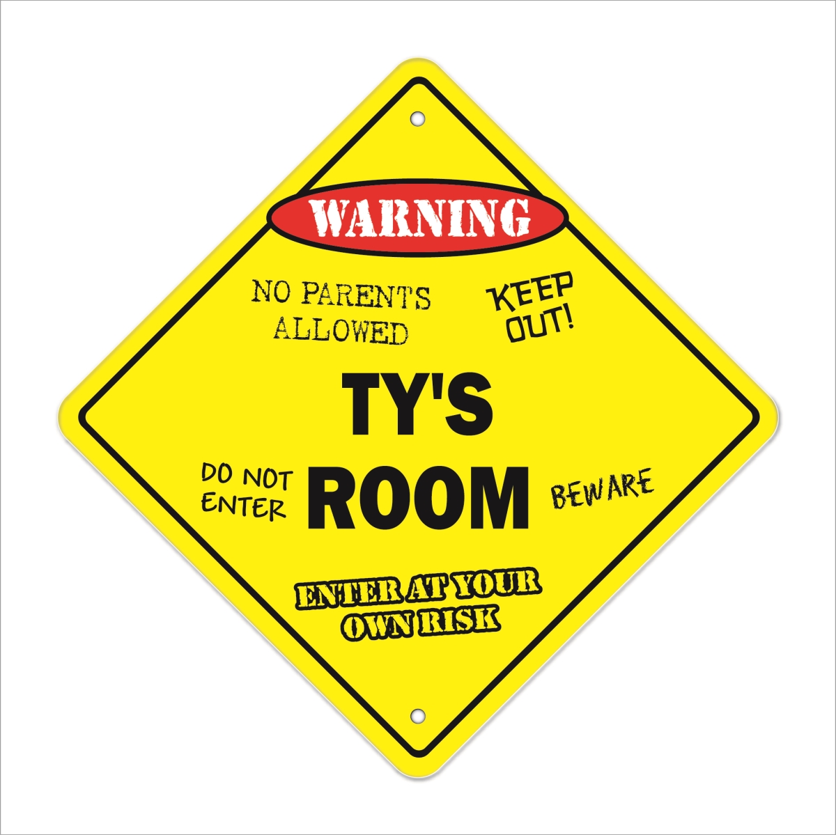 SignMission X-Tys Room 12 x 12 in. Crossing Zone Xing Room Sign - Tys