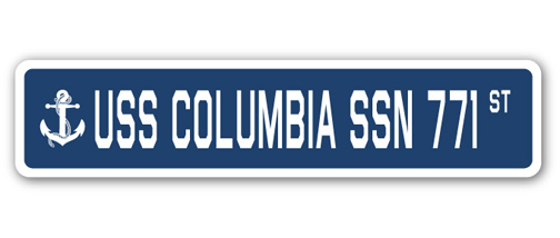 SignMission SSN-Columbia Ssn 771 4 x 18 in. A-16 Street Sign - USS Columbia SSN 771