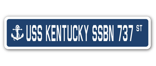 SignMission SSN-Kentucky Ssbn 737 4 x 18 in. A-16 Street Sign - USS Kentucky SSBN 737