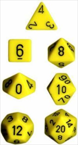 Chessex Manufacturing 25402 Opaque Yellow With Black Polyhedral Dice Set Of 7