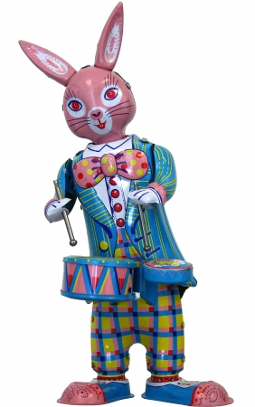 SHAN MS298 Collectible Tin Toy - Bunny with Drums
