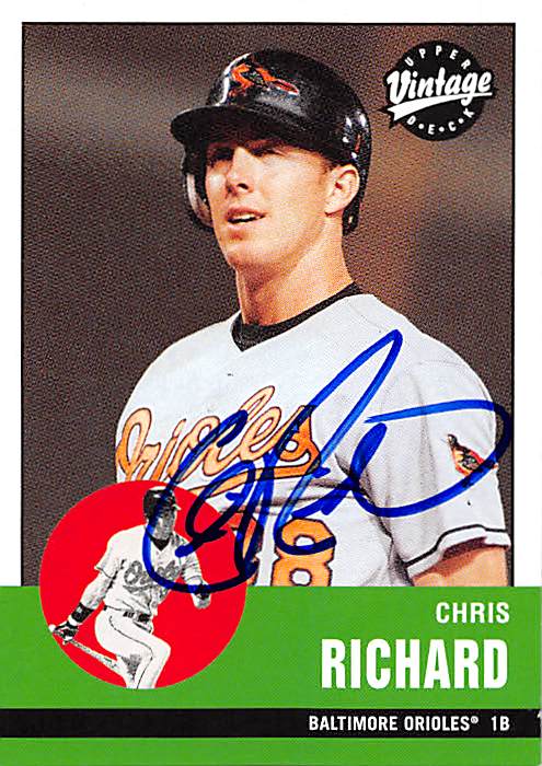 Autograph 190544 Baltimore Orioles Ft 2001 Upper Deck Vintage No. 71 Chris Richard Autographed Baseball Card