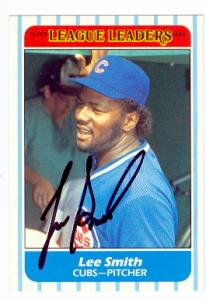 Autograph Warehouse 53256 Lee Smith Autographed Baseball Card Chicago Cubs 1986 Fleer League Leaders No .41
