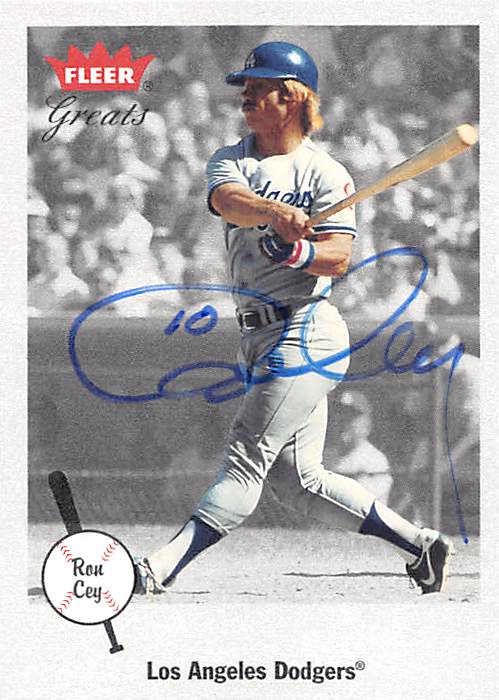 Autograph 126223 Los Angeles Dodgers 2001 Fleer Greats No. 31 Ron Cey Autographed Baseball Card