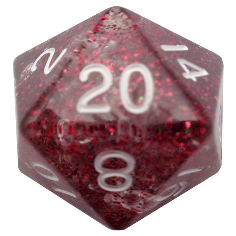 Metallic Dice Games LIC20820 35 mm D20 Single Mega Ethereal Dice, Purpel with White
