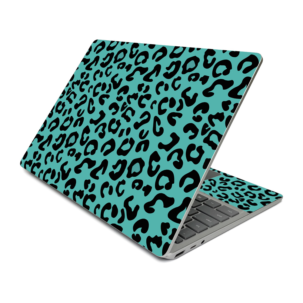 MightySkins MISURLAPGO20-Teal Leopard Skin for Surface Laptop Go 2020 - Teal Leopard