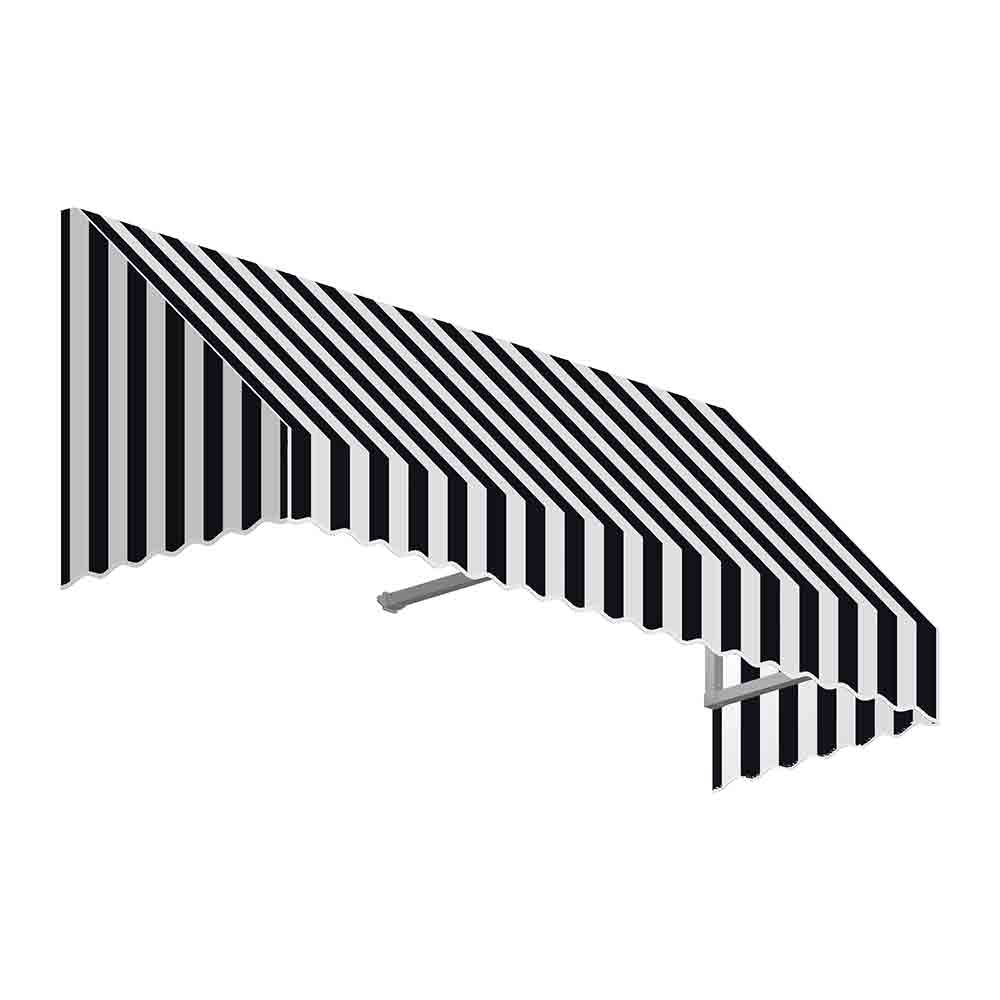 AWNTECH EF23-US-5KW 5.38 ft. San Francisco Window & Entry Awning&#44; Black & White - 24 x 36 in.