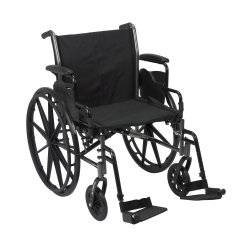 McKesson Corporation McKesson 32024201 Lightweight Wheelchair with Flip Back&#44; Padded&#44; Removable Arm&#44; Composite Mag Wheel&#44; 20 in. Seat