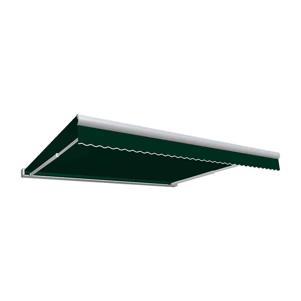 AWNTECH KWR8-US-F 8 ft. Key West Full Cassette Right Side Motorized Retractable Awning, Forest Green - 78 in.