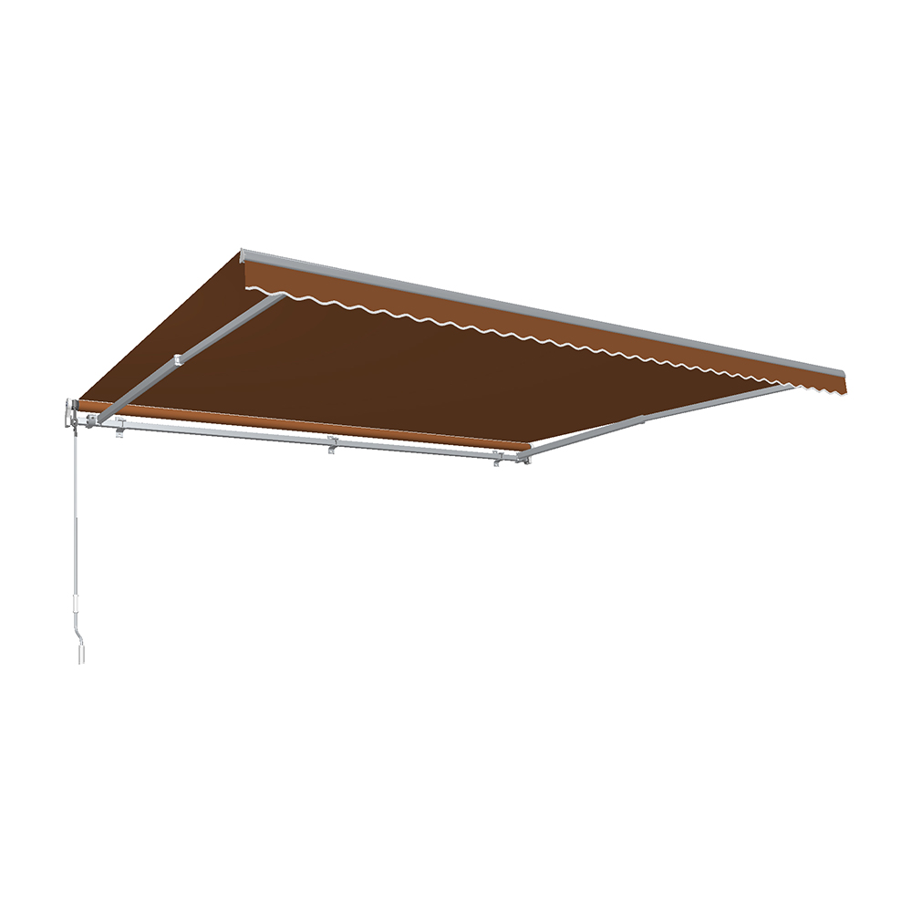 AWNTECH DM24-US-TER 24 ft. Destin with Hood Manual Retractable Awning, Terra Cotta - 120 in.