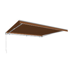 AWNTECH DTR20-US-TER 20 ft. Destin with Hood Right Motor & Remote Retractable Awning&#44; Terra Cotta - 120 in.