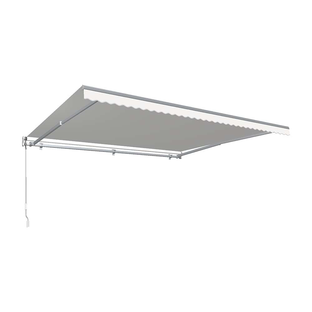 AWNTECH DTR20-US-W 20 ft. Destin with Hood Right Motor & Remote Retractable Awning&#44; Off White - 120 in.