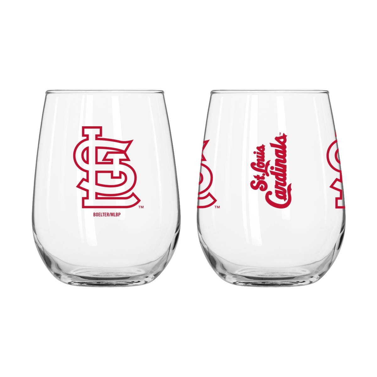 Logo Chair 527-G16CB-1 16 oz MLB St. Louis Cardinals Gameday Curved Beverage Glass