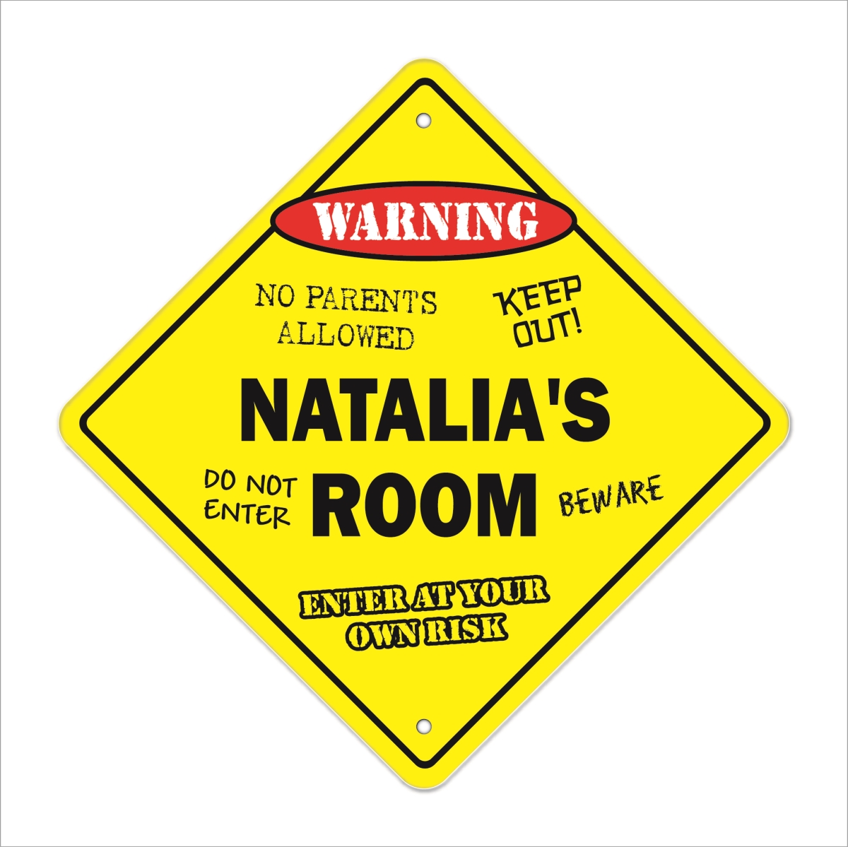 SignMission X-Natalias Room 12 x 12 in. Crossing Zone Xing Room Sign - Natalias