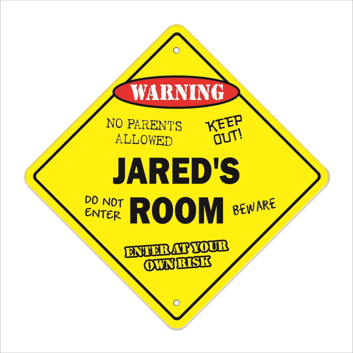 SignMission X-Jareds Room 12 x 12 in. Crossing Zone Xing Room Sign - Jareds