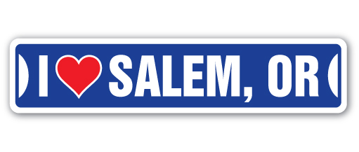 SignMission SSIL-Salem Or Street Sign - I Love Salem, Oregon